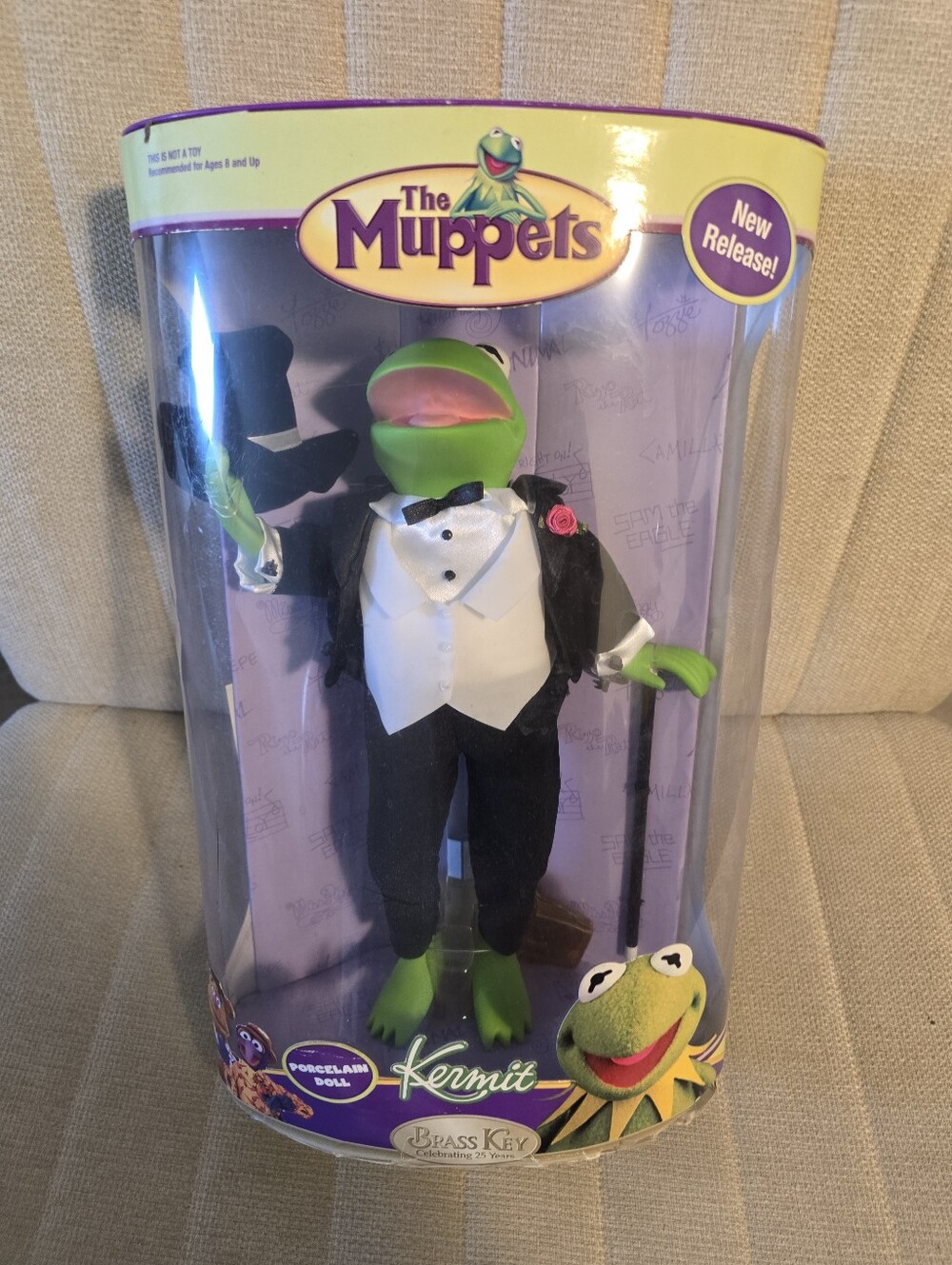 The Muppets 12" Kermit The Frog Porcelain Doll By Brass Key